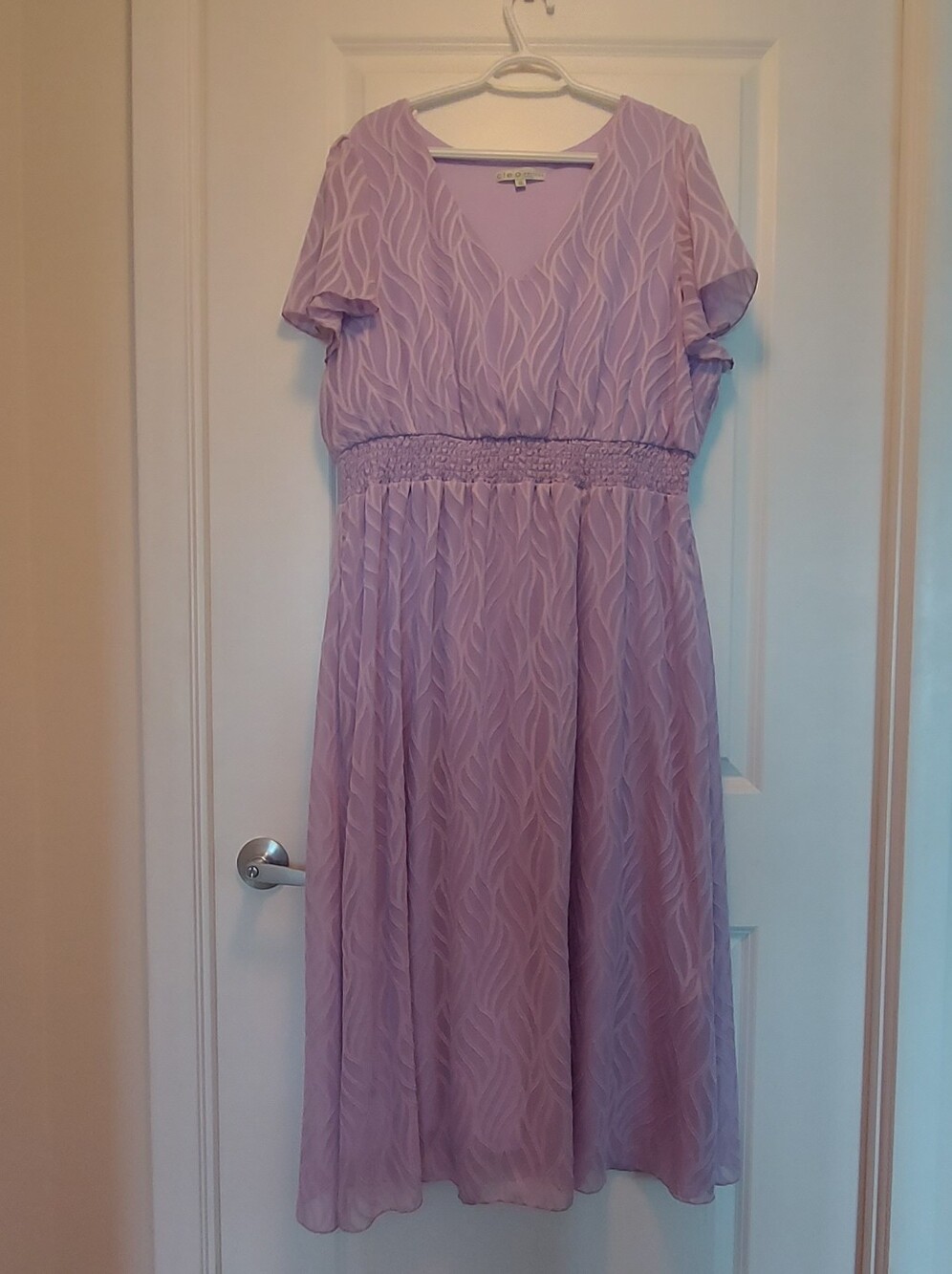 cleo Lavender V-Neck Midi Dress